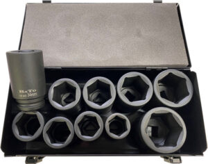 Krafttopsett 3/4" lang 27-50mm, 10 deilir