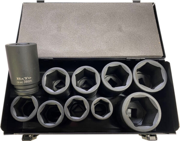 Krafttopsett 3/4" lang 27-50mm, 10 deilir