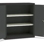 Blika Goymsluskáp MS-0.5 v/ 2 Hyllum RAL 7016