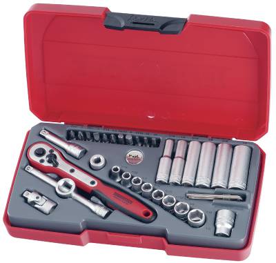 Teng tools 1/4" Topplyklasett 35 Deilir Tummar