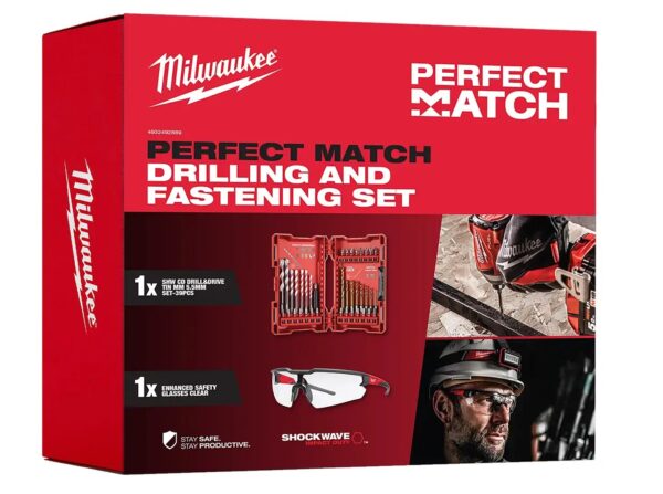 Milwaukee Shockwave sett - Borsett & Trygdarbrillur